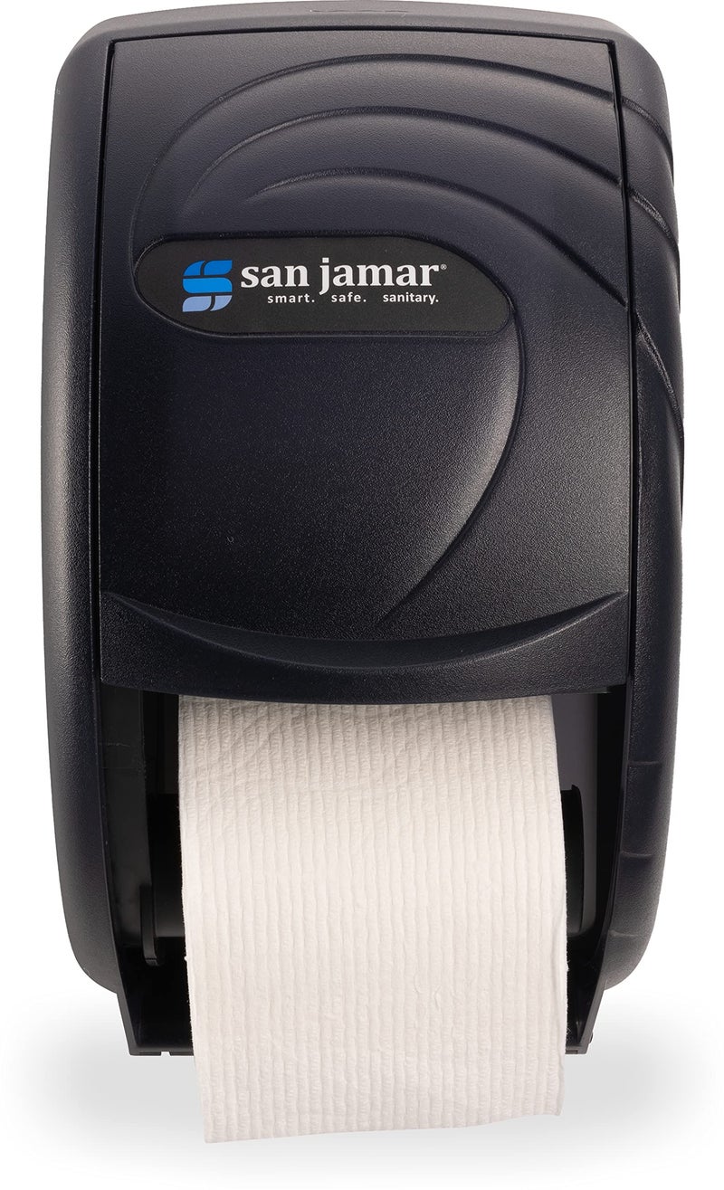 San Jamar R3590TBK Black Pearl Oceans Duett Standard Bath Tissue Dispenser - Image 1